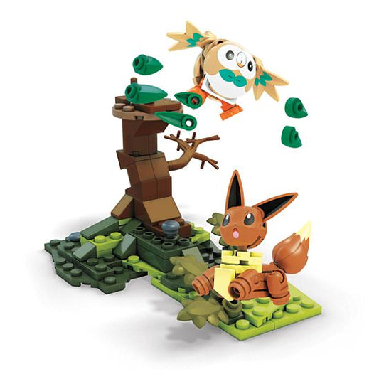 Pokémon Mega Construx Rowlet contre Evoli